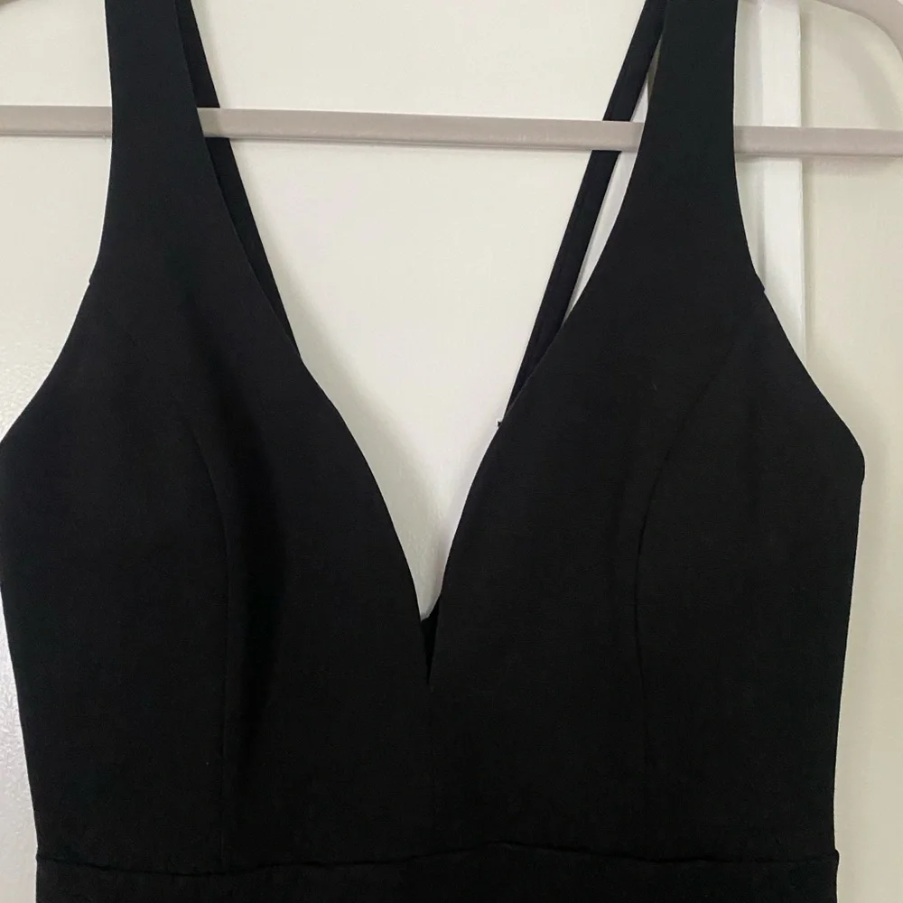 Lulu's Black V-Neck Sheath Dress - Picture 2 of 6